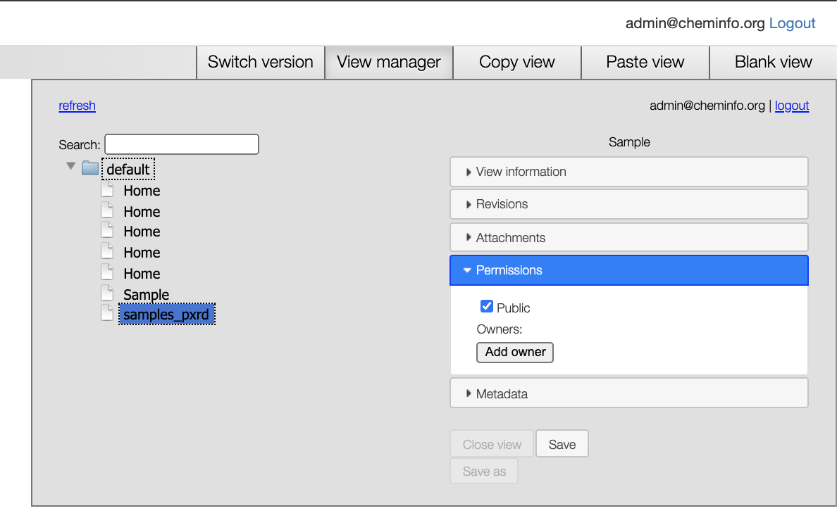 set permissions for view